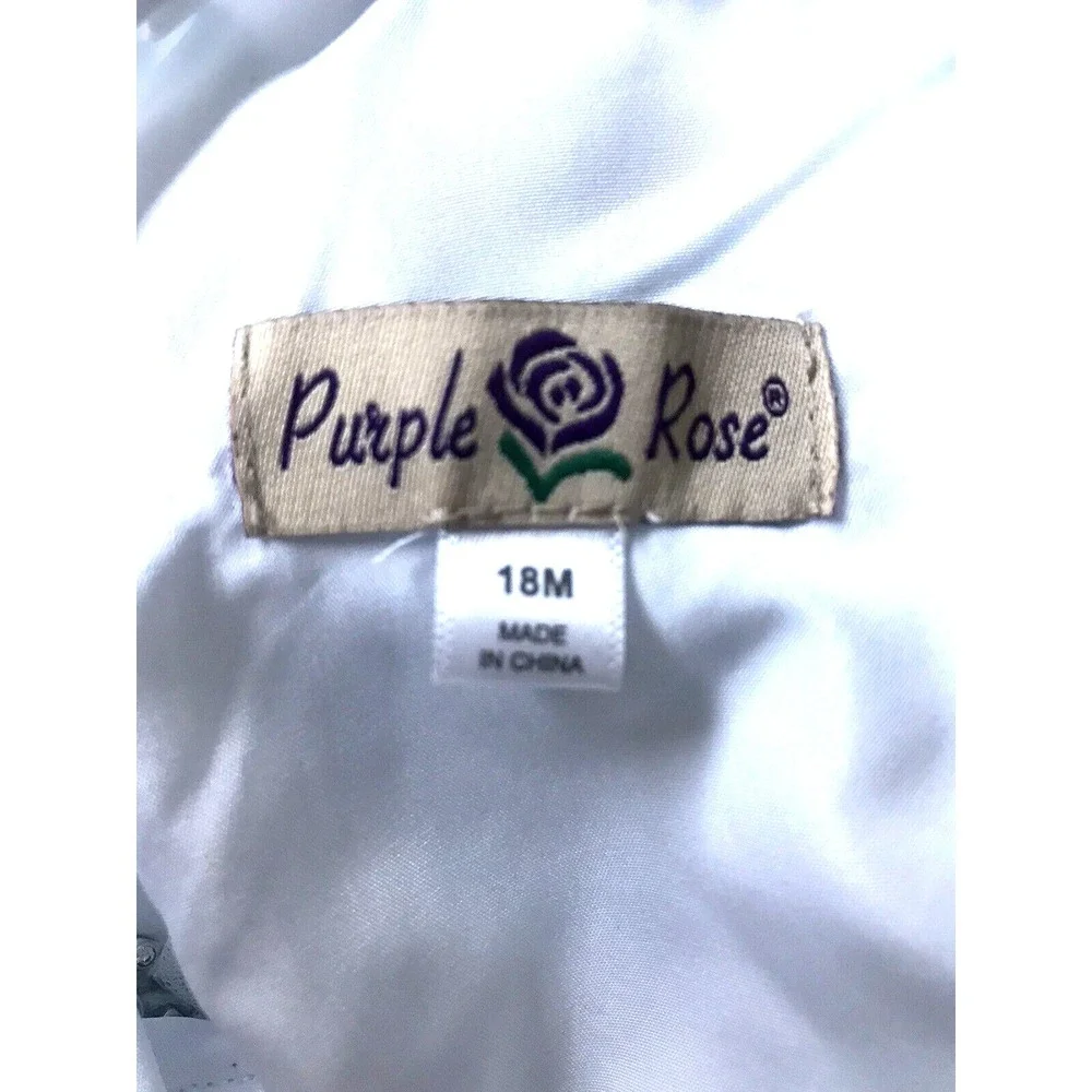 Purple Rose Baby‎ Sequined Mesh Jewel Sash Dress – White, 18M